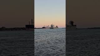 Great Lakes ship Manitoulin and Miedwie passing one another on the St Clair river [upl. by Atnoled]