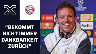 Nagelsmann scherzt über Kritik an der eigenen Mannschaft  FC Bayern München [upl. by Anrehs]