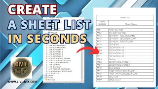 Create and Organize a Sheet List in Seconds in Revit [upl. by Suoicerp]