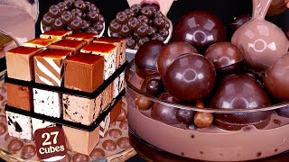 ASMR GIANT CHOCOLATE BALL MALTESERS ICE CREAM CAKE MAGNUM NUTELLA DESSERT MUKBANG 먹방咀嚼音EATING SOUNDS [upl. by Spencer]