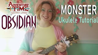 UPDATED Monster Ukulele FINGERPICKING Tutorial For Beginners ADVENTURE TIME DISTANT LANDS OBSIDIAN [upl. by Marten]