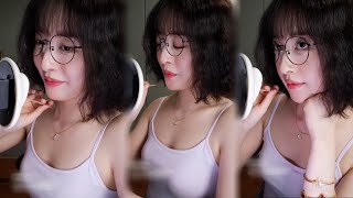 ASMR Relaxing Ear Cleaning with Ear Blowing  Huanhuan ASMR  20220929 [upl. by Yobybab]