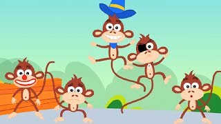 Five Little Monkeys  Nursery Rhymes  Kids Songs  Baby Rhymes [upl. by Helbon]