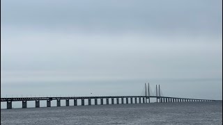 View of Øresund Bridge in Limhamn Malmö Sweden🇸🇪 [upl. by Bryna]