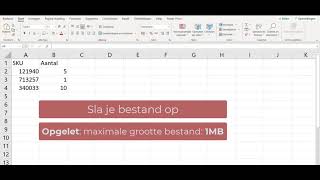 Winkelmand importeren vanuit Excel [upl. by Lawford]