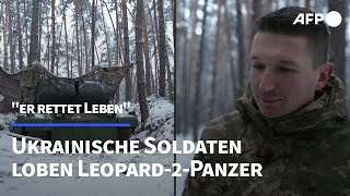 Deutscher Leopard2Panzer in der Ukraine quotEr rettet Lebenquot  AFP [upl. by Branscum]