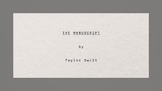 Taylor Swift  The Manuscript Official Lyric Video [upl. by Ecirehc569]