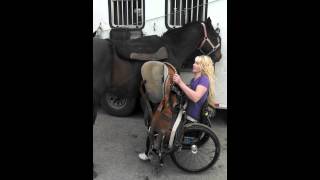 Amberley Snyder Wheelchair Wednesday 4 Saddling my horse [upl. by Irmgard516]