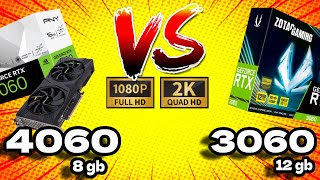 Rtx 4060 8gb VS Rtx 3060 12gb  Rendimiento real en tiempo 2024  ¿Realmente vale la pena 1440p [upl. by Enyawed]