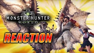 DOODS REACT Monster Hunter World X Street Fighter Trailer [upl. by Horbal258]