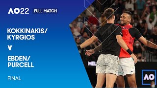 KokkinakisKyrgios v EbdenPurcell Full Match  Australian Open 2022 Final [upl. by Kiah306]