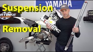 2019 Husky TE 300i Suspension Removal  Sending to Kreft Moto [upl. by Pulchia]