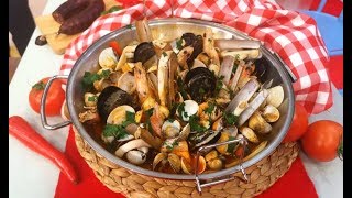 Cataplana de corvina com bivalves e marisco  Praça da Alegria  RTP [upl. by Elum]