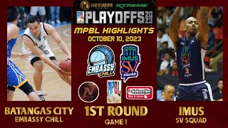 MPBL HIGHLIGHTS BATABGAS CITY VS IMUS PLAYOFFS 1ST ROUNDGAME 1 OCTOBER 10 2023 [upl. by Navis]