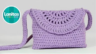 Bolso Cartera de algodón a crochet NIVEL PRINICIANTE  Lanitas y Colores [upl. by Gula]