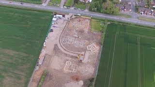 New Homes  Aerial view of new road and foundations being built at The Coppice  by Wonderful Homes [upl. by Firestone]