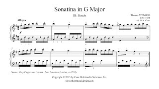 Attwood  Sonatina in G Major III  Rondo [upl. by Mosora]