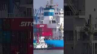 Mooring Operation containership ships shipspotting [upl. by Salot60]