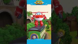 SUPERWINGS shorts A Cat Chasing a Miniature Train  Superwings  Super Wings superwings jett [upl. by Annahs]