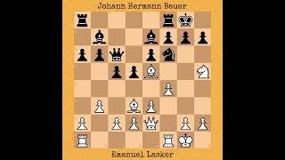 Emanuel Lasker vs Johann Hermann Bauer  Amsterdam 1889 chess [upl. by Megargee]