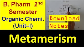 23 PART 5 Metamerism  B Pharm 2nd semester  Bhushan Science [upl. by Arlin]