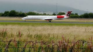 Loganair ERJ145 lands into Belfast BHD 01092024 [upl. by Cristy]