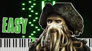 Pirates of the Caribbean 2  Davy Jones Theme  EASY Piano Tutorial [upl. by Dnalkrik]