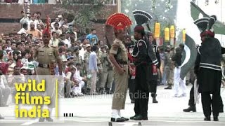 Cut throat competition at Wagah Border during flag down ceremony [upl. by Ferino]