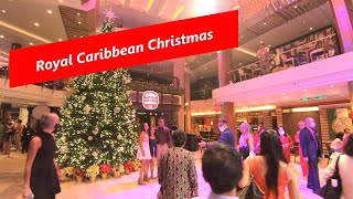 Royal Caribbean Christmas Holiday Cruise Décor Events amp Themed Food [upl. by Bertram]