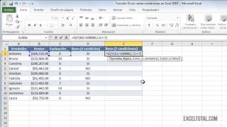 Función SI con varias condiciones en Excel [upl. by Nelrsa]