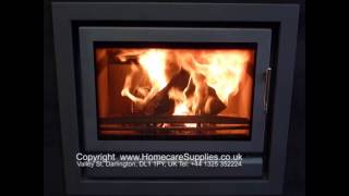 Stovax Riva 66 Inset Woodburning Stove with Defra Approved Smoke Control Kit Under Fire [upl. by Ahsinuq]