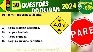 DETRAN MG 2024 AS QUESTÕES MAIS COBRADAS DO DETRAN [upl. by Domenech]