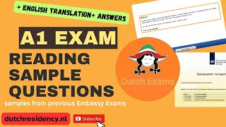 English translation of lezen A1 exam sample question [upl. by Xanthus]