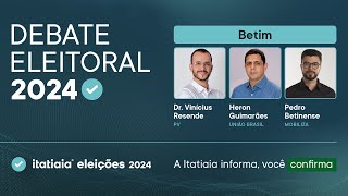 ELEIÇÕES MUNICIPAIS ACOMPANHE O DEBATE DOS CANDIDATOS DE BETIM [upl. by Phelips]