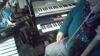 Mechanical bird gone wild Washtub Bass surf tune with vibraphone Yamaha YPT 300 and glockenspiel [upl. by Irakuy]