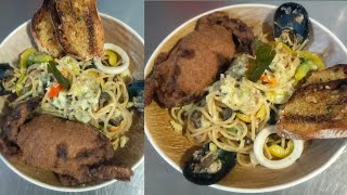 Seafood Pasta with Crispy Crab [upl. by Nelleyram398]