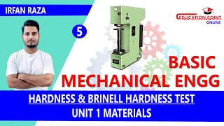 Hardness amp Brinell Hardness Test  Basic Mechanical Engineering RGPV BTech 1st Year [upl. by Aiekat]