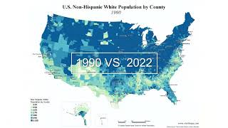 Animated Map US White NonHispanic Population by County 19902022 [upl. by Eugenia283]