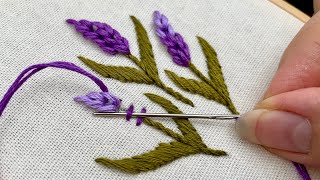 Enchanting Lavender Embroidery Made Easy Designs for Beginners Flower Embroidery for Beginners [upl. by Airom]