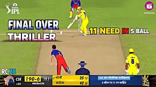 FINAL OVER THRILLER 🥶 11 Need in 5 Balls  CSK vs RCB Last over Drama  CSK vs RCB Highlights 2024 [upl. by Ardnalac]