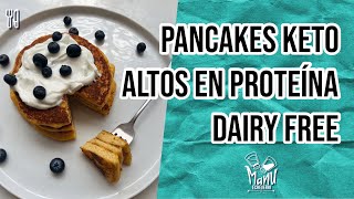 🥞PANCAKES KETO DAIRY FREE ALTOS EN PROTEINA  DESAYUNO KETO EN 10 MINUTOS  Manu Echeverri [upl. by Dall956]