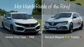 Hot Hatch Rivals of the Nürburgring Unmodified FWD Hatchback Comparison  Assoluto Racing [upl. by Imeka528]