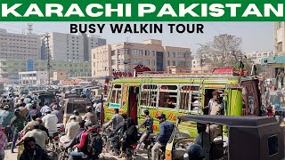 Karachi Pakistan Walking EXTREME BUSY Streets [upl. by Notluf]