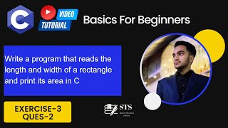 Write a program that reads the length and width of a rectangle and print its area in C  STS [upl. by Spurgeon]