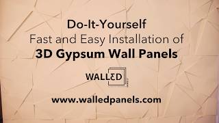 Wall3D Panels DIY  Fast and Easy Installation 3D Gypsum Decorative Panels 2 [upl. by Doubler]