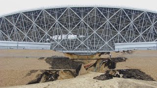 Is Volgograd stadium sliding down to the Volga [upl. by Tedmann]