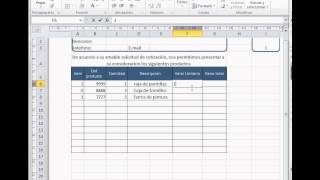 Formato Cotización o factura Excel 2010 [upl. by Hanus97]