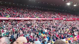 Nottingham Forest fans celebrate win at Anfield [upl. by Desta]