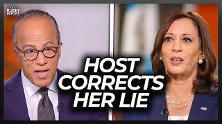 Watch Kamala Harris Get Angry as NBC Host Calmly Corrects Her Lie [upl. by Annaeiluj]