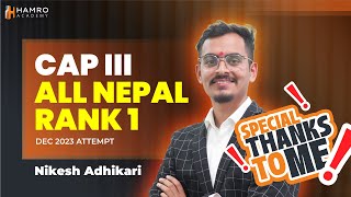 CAP III All Nepal Topper  December 2023 Attempt  Nikesh Adhikari  Hamro Academy CA [upl. by Yznil]